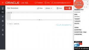 DML: UPDATE, DELETE row(s) in Oracle - RDBMS 14 | TRB CS COACHING | YCLA Academy