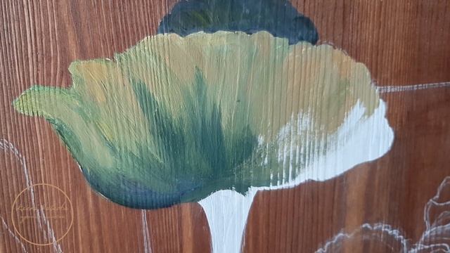 "Осенние ромашки" speedpaint. Темпера ПВА и дерево смотреть онлайн