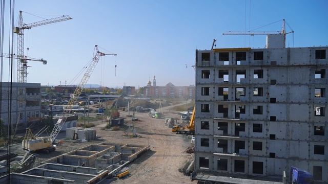 Динамика строительства микрорайона Монгун в г. Кызыл (октябрь 2023 г.)