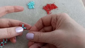 Bracelet. Браслет из бисера и стекляруса. МК