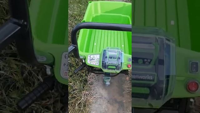 У меня садовая тележка на аккумуляторе. Greenworks.  Будущее уже наступило! Тащит 100 кг!