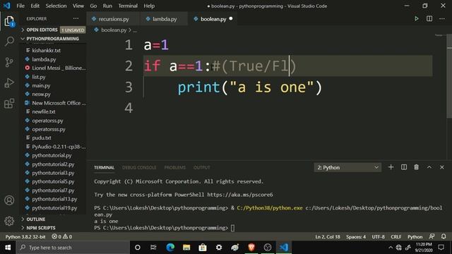 #38 Booleans in Python || Python Tutorials in Tamil|| #CodingAnna