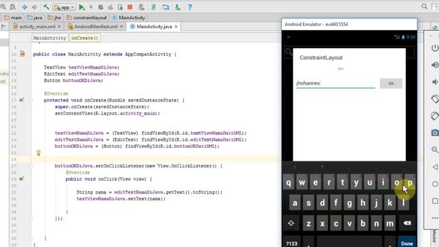 Belajar Android Studio - Textview, Edittext, Button dan onClickListener смотреть онлайн