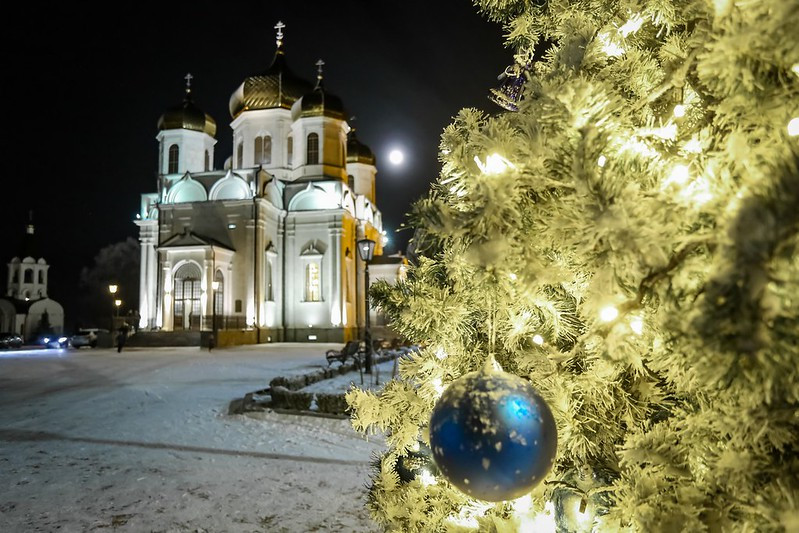 Ночной храм в Ставрополе