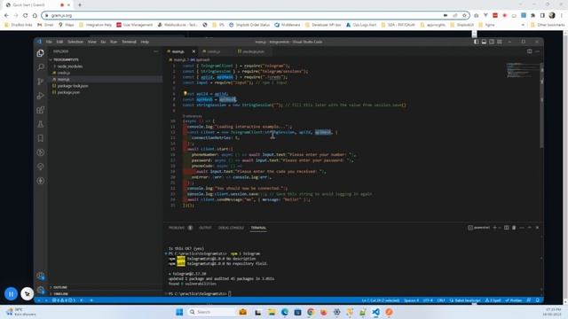 gram.js Authentication || gram.js || Easy API Authentication || gram.js Node.js