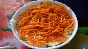 Салат Лесная полянка с корейской морковкой