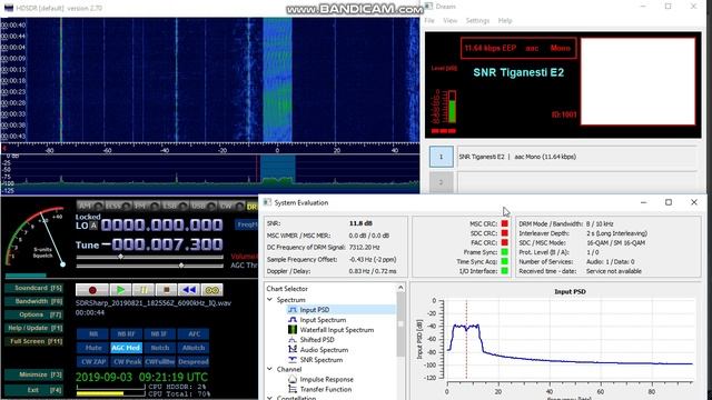 21.08.2019 18:24UTC, [49m, DRM], Radio Romania, Румыния, 6090кГц