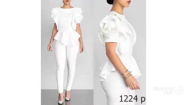 Стильная блузка с ассиметричным подолом смотреть онлайн