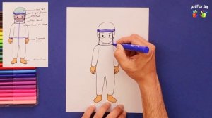 How to draw a Doctor in full PPE kit | Corona warrior drawing