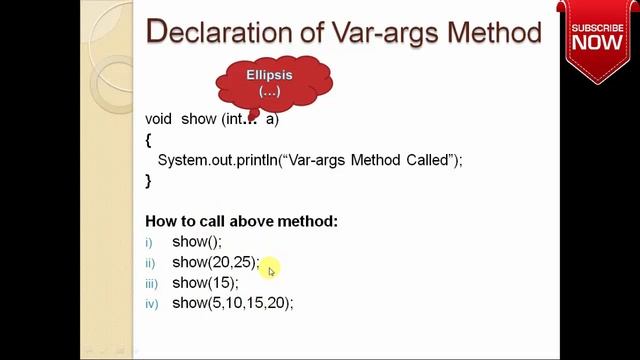 Java Var args Method - Syntax and Declaration (Part - 2) смотреть онлайн