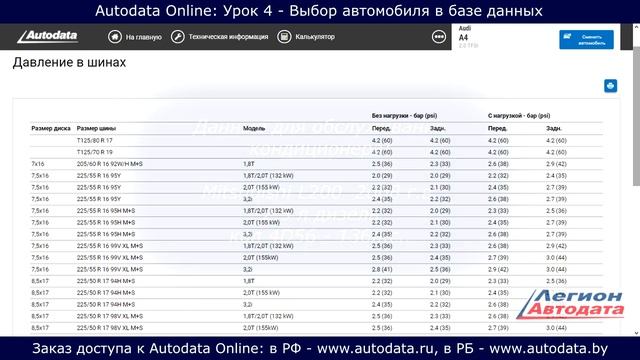 Autodata online обучение - выбор автомобиля в базе данных. Урок 4