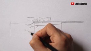 Как нарисовать Снайперскую винтовку поэтапно