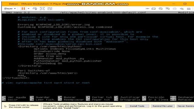 CONFIGURACIÓN DE INTERPRETE PYTHON, PHP Y PERL
