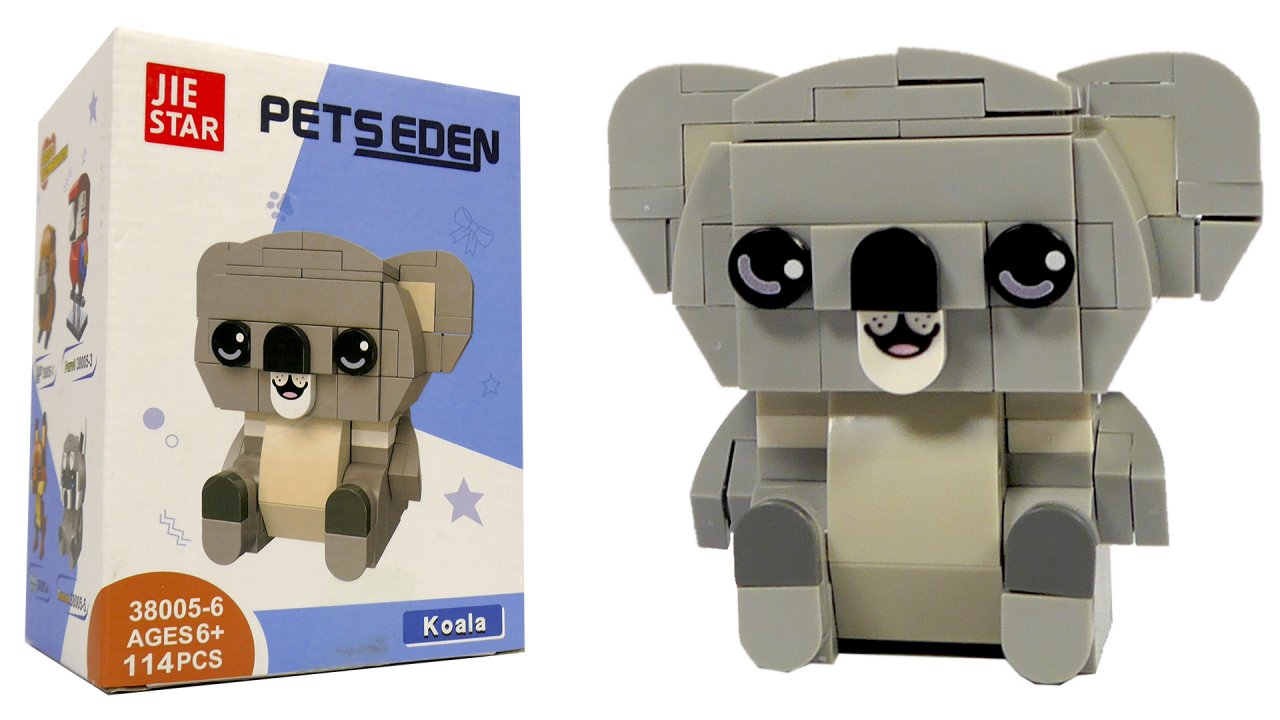 Собираем из ЛЕГО милую КОАЛУ - Jie Star Pets Eden 38005-6