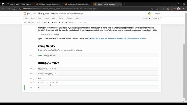 Numpy part 1 : install Numpy: install Anaconda : Anaconda Navigator (anaconda3) : Numpy Arrays