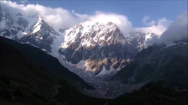 Glacier under Shkhara 5193 m- the highest peak in Georgia 24.08.2013 смотреть онлайн