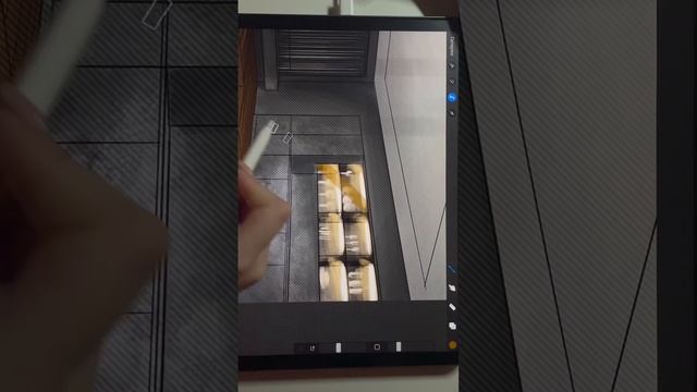 Процесс рисования интерьера в procreate