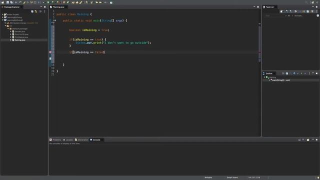Is It Raining? (Java exercise using boolean variables and if statements) смотреть онлайн