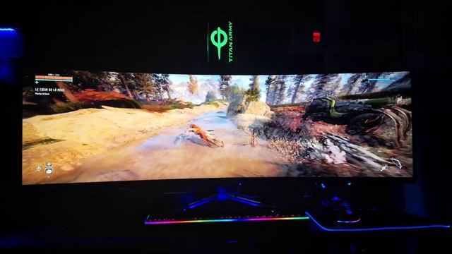 Horizon zero dawn on Titan Army 49" super ultra wide gaming monitor (C49SH) /32:9/3860 x 1080/144hz