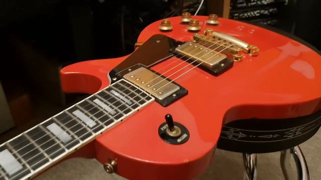 1987 Gibson Les Paul Custom Ferrari Red Lite Model RARE Guitar Up Close Video Review смотреть онлайн