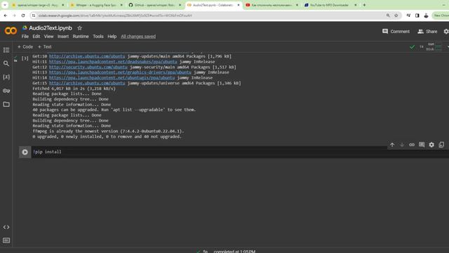 Преобразование аудио и видео в текст при помощи ИИ модели Whisper