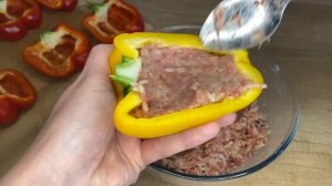 Фаршированный перец в духовке со сметаной