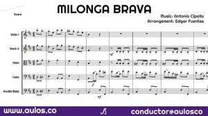 Milonga Brava - Antonio Cipolla - Music Sheet (Partitura) - Aulos.co