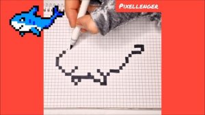 Акула Как рисовать по клеточкам Пиксель Арт Простые рисунки How to Draw Shark Pixel Art