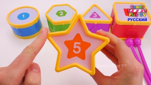 Учим цифры от 1 до 5 | Учим Геометрические фигуры с Игрушками | Учим цвета для детей |Учимся считат смотреть онлайн