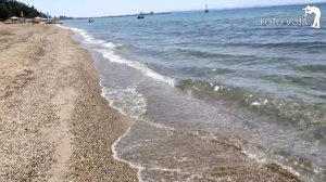 Nea Mudanja Grčka, plaža. Beach Nea Moudania Greece.