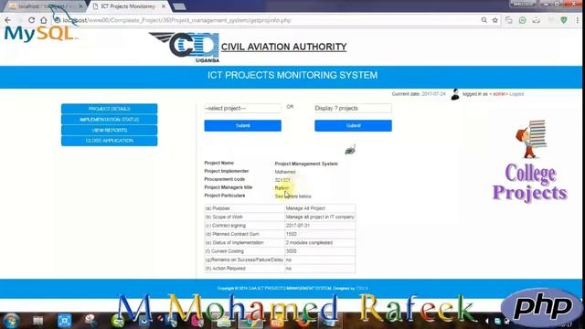 Project Management System Project in PHP | MYSQLI HTML | CSS | JAVASCRIPT - College Projects