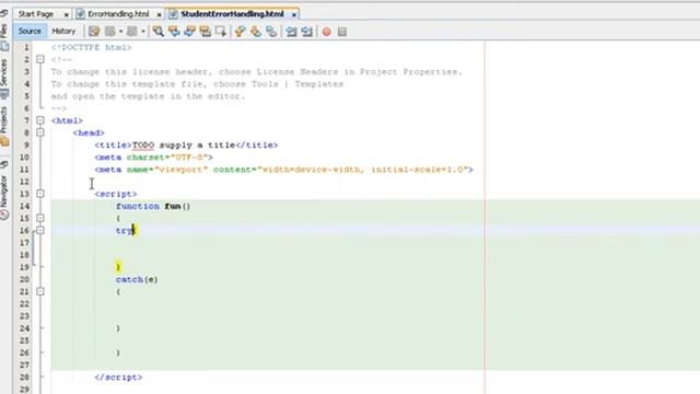 Error Handling in Java Script