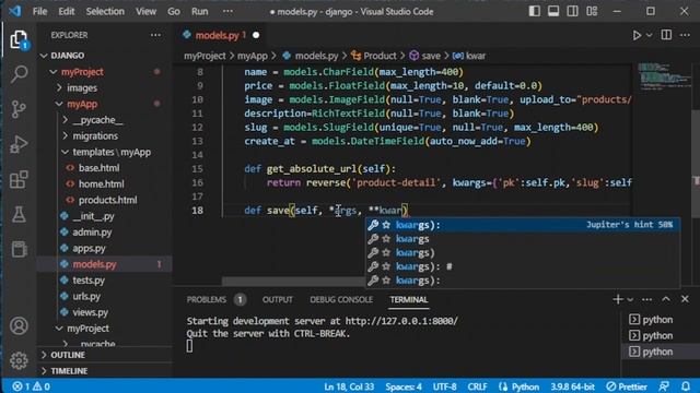 How to create a Django project in visual studio code, Admin, Model with ckeditor & slug fields #3 смотреть онлайн