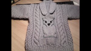 Мастер-класс 1ЧАСТЬ детского свитера с совой спицами,связанного для мальчика.