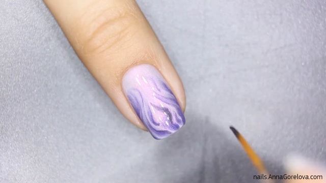 Abstract nail design with wet gel polishes  Абстрактный дизайн ногтей по-мокрому