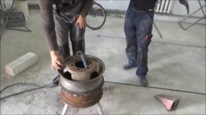 Печь подставка под казан из автомобильных дисков. своими руками