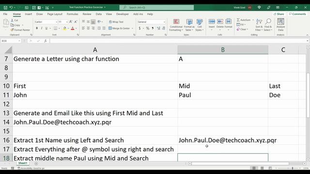 Text Function Questions in Excel | Text functions Practice Exercise Excel смотреть онлайн
