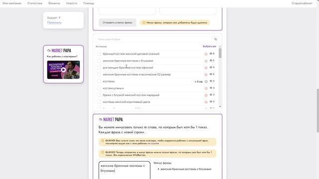 Новое ограничение WildBerries: почему нельзя минусовать фразы без показов? смотреть онлайн