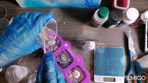 Мраморные подсвечники из эпоксидной смолы