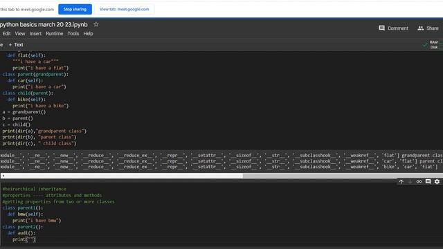Day 11 Part 2   Inheritance, Types of Inheritance in Python and Usage of Dir method.