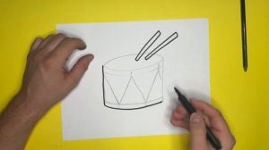 Как нарисовать Барабан Легко / Рисование для Детей