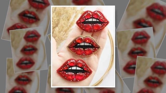Брошки из бисера - для вдохновения. Губы. Часть 2