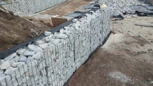 Опорная стена из габиона
