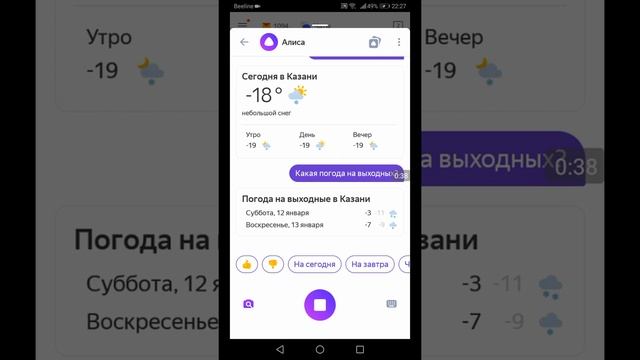Алиса - голосовой помощник - Погода