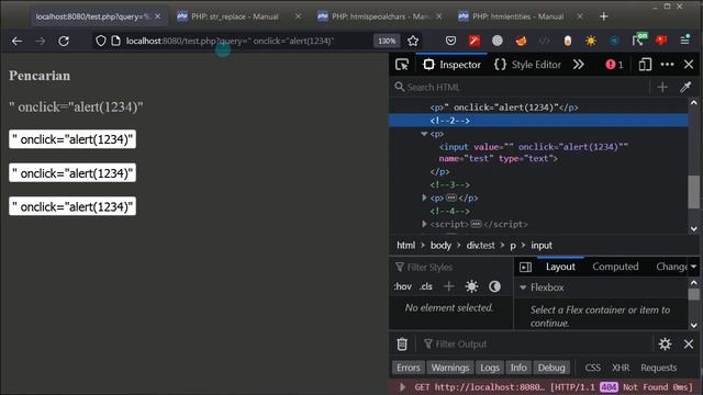 Bypass Fungsi HTMLSpecialChars  PHP   XSS