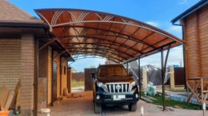 Односкатный навес из поликарбоната Архангельское июль 2020