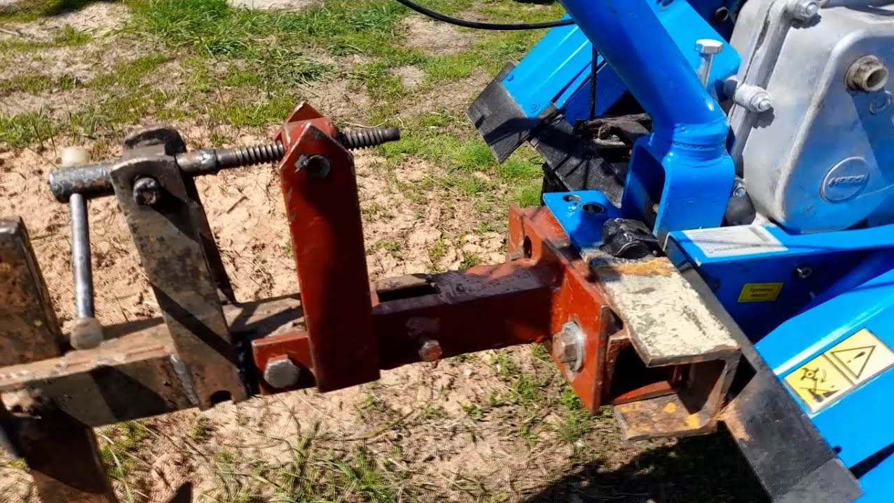 Удлинение прицепной скобы для мотоблока Нева под самодельный плуг смотреть онлайн