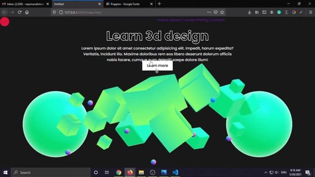 3D landing page using three.js and spline3D || html css || 3D for web || Part-2 смотреть онлайн