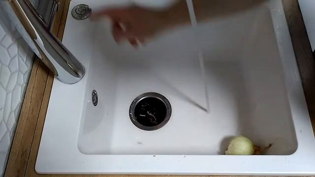 Измельчаем целую луковицу в диспоузере #УтилизируемБыcтро