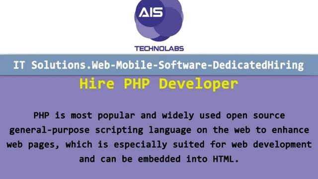 Hire PHP Developers, PHP Web Development, Hire PHP Programmers  Ahmedabad, India